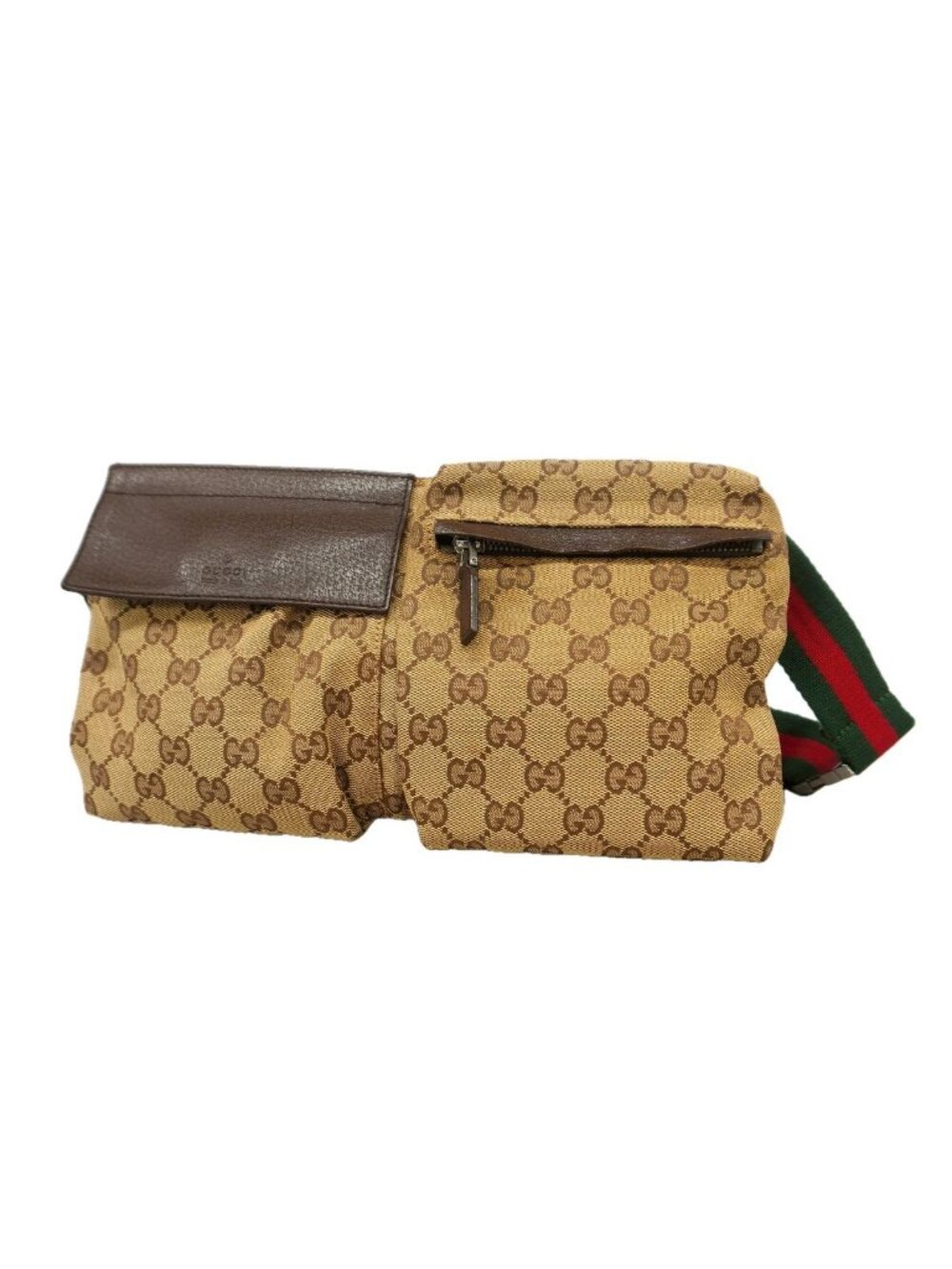 Gucci Waist Bag GG Canvas Sherry Line Beige Silver